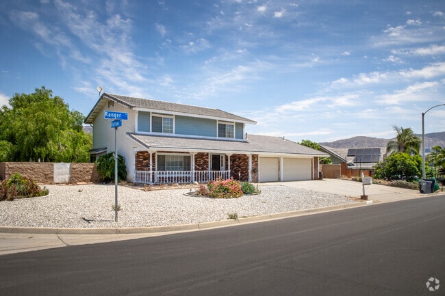 Home with drought-resistant landscaping located in Moreno Valley.