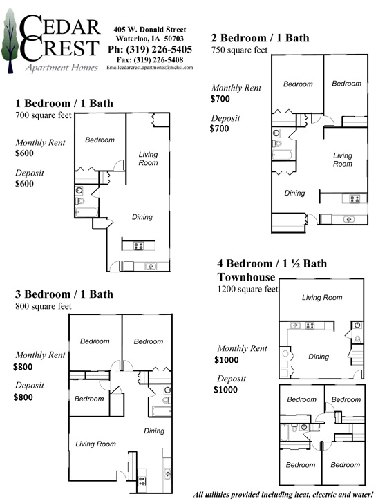 Planta - Cedar Crest Apartments