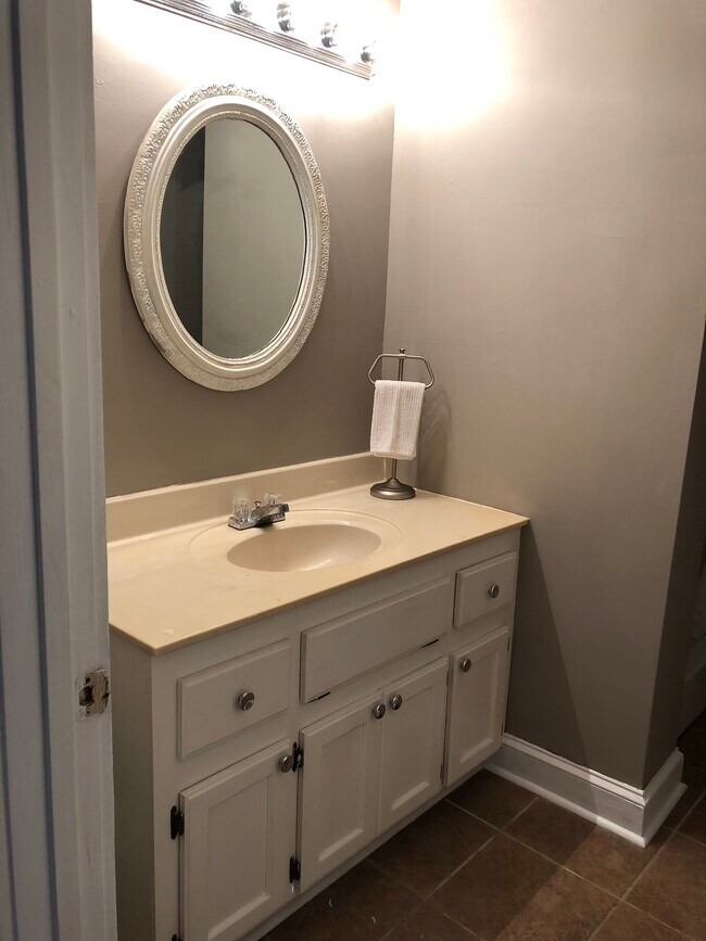 Bath with vanity storage - 124 Mountain St