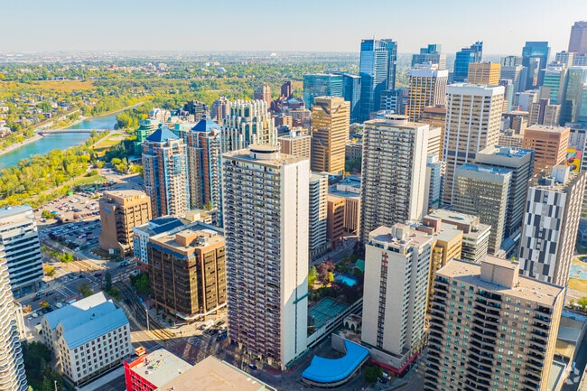 Aerial Photo - Calgary Place Apartments