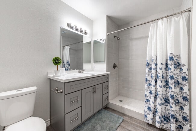 2BR, 2BA - 803SF - Primary Bathroom - Maple Hill Apartments