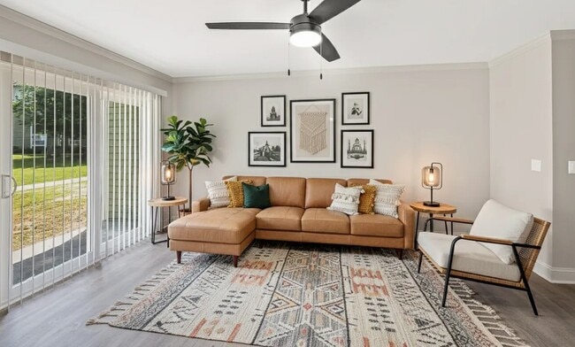 2-bedroom Magnolia Living Room - Village Green Apartment Homes