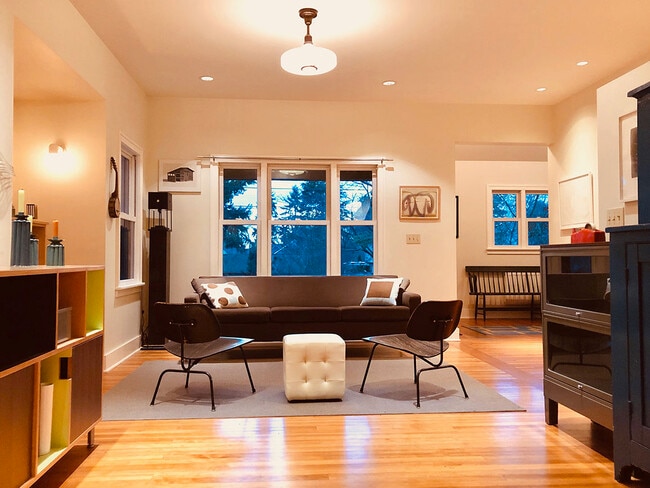 living room from dining toward street - 9022 Evanston Ave N