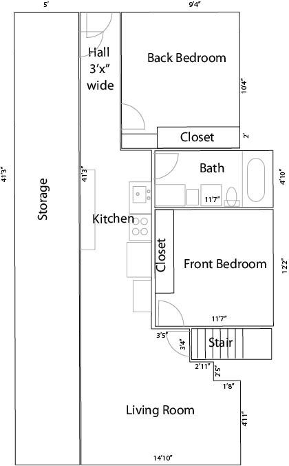 Plan View of Apartment - 304 McKinley Ave