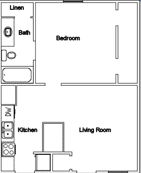 1BR/1BA - Driftwood Apartments