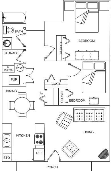 2BR/1BA - Buena Vida