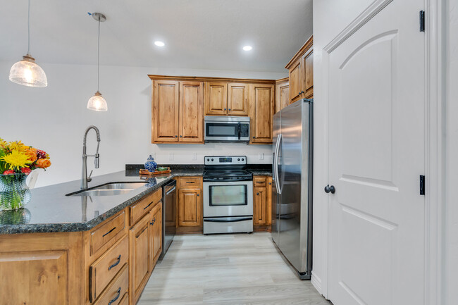 Genuine black granite and hardwood cabinets, with new lighting and fresh paint throughout home - 10441 S Sage Vista Way