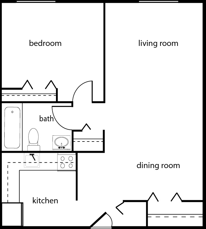 1HAB/1BA - Lakeview Apartments