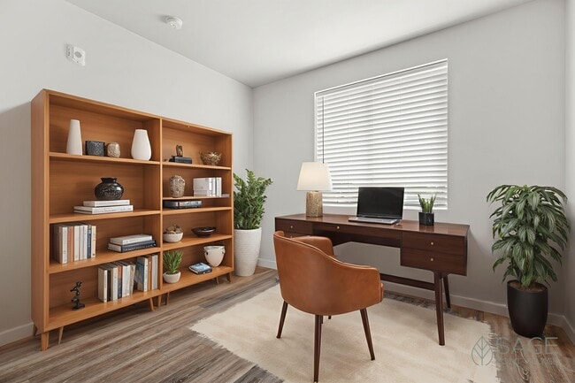 Sage Point Village Apartments - Staged Photo of Second Bedroom as Office - Sage Point Village