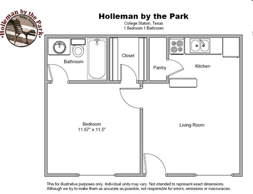 1HAB/1BA - Holleman by the Park