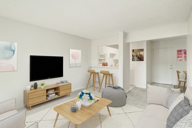 Plano de la sala de estar de un apartamento de 1 habitación en Nutwood East Apartments - Nutwood East Apartments