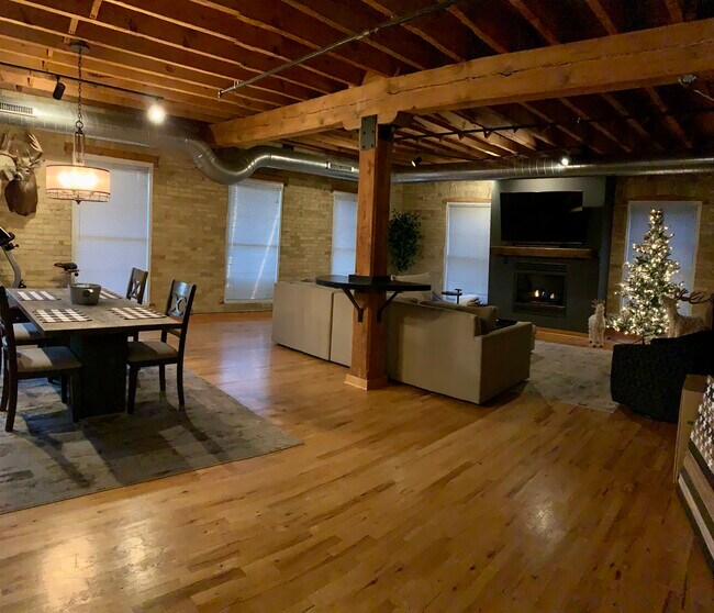 Cream City Brick and wood beams - 418 N 3rd St
