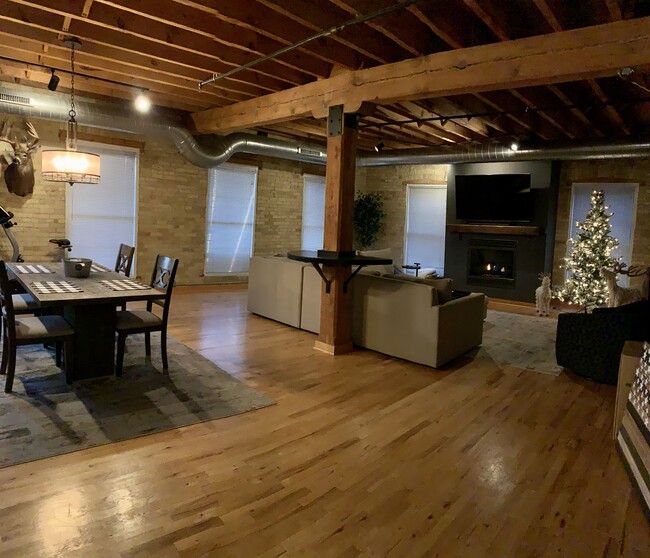 Cream City Brick and wood beams - 418 N 3rd St
