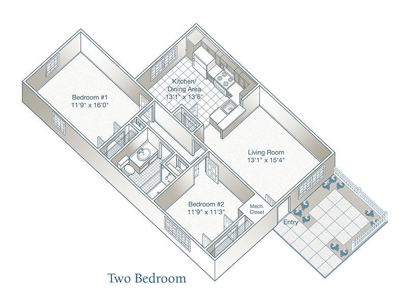 2HAB/1BA - Berry Patch Apartments