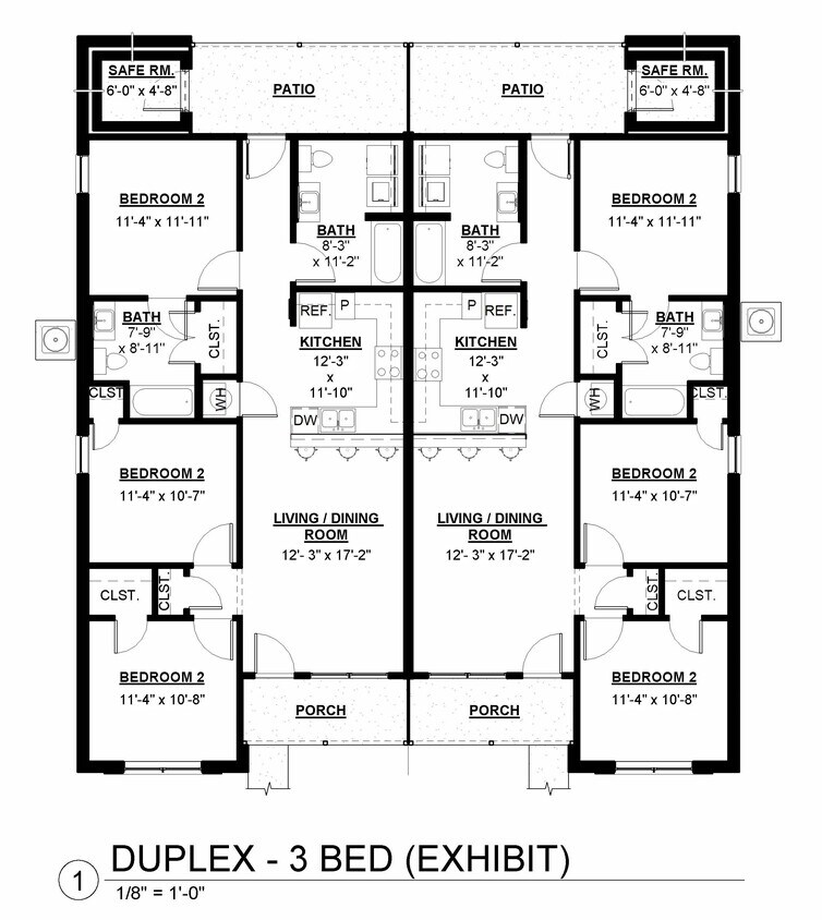 Plano de planta - StoneRidge Duplexes of Poteau