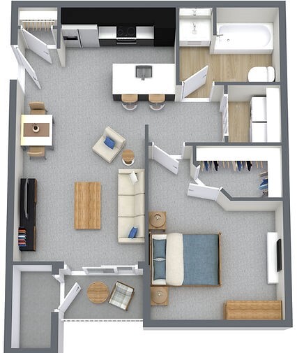 Diseño de 1 dormitorio - Crossings at Center Street