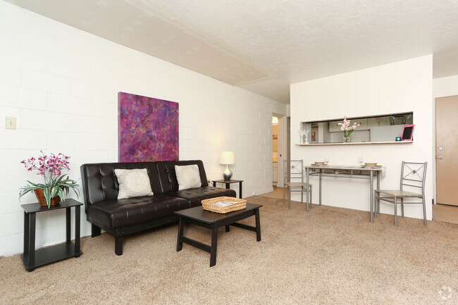 1BR, 1BA Flat - Living Room - With our great location and impressive var...