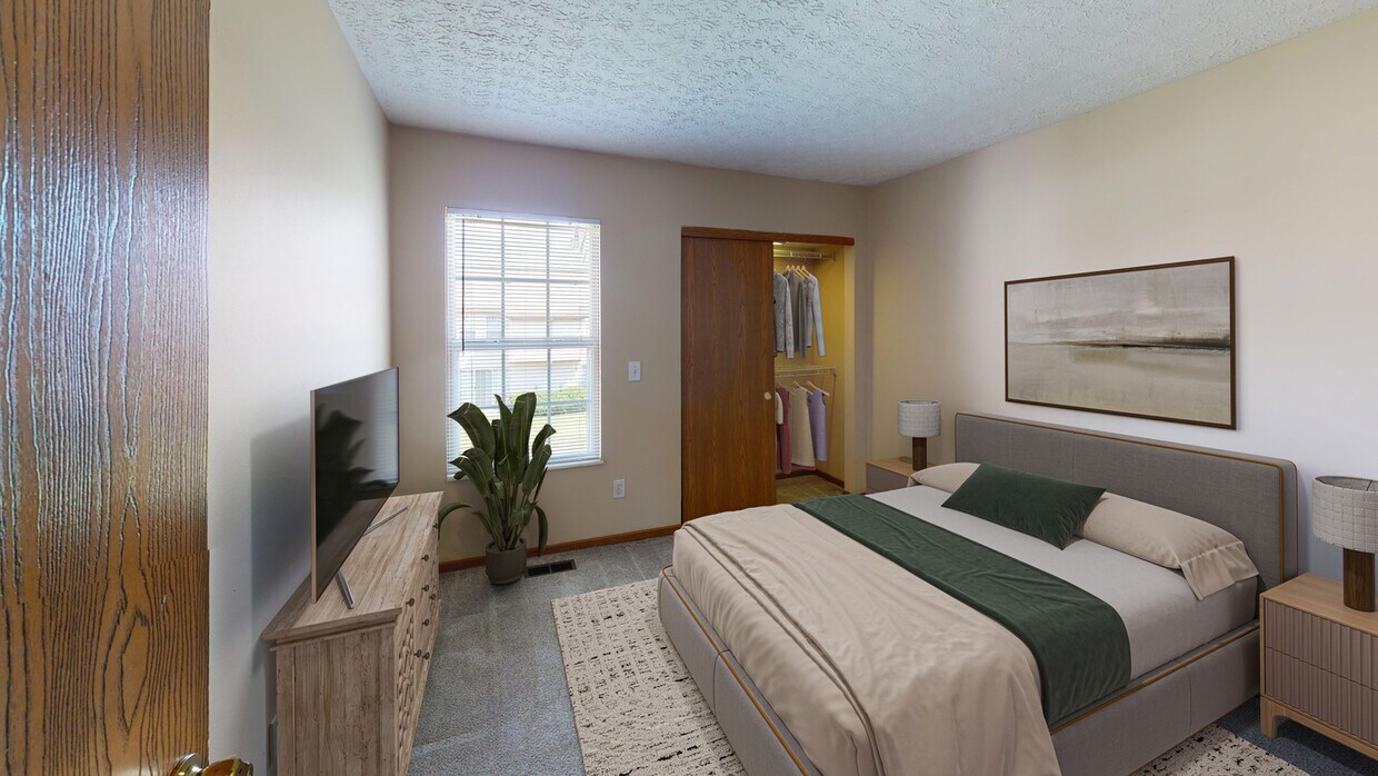 Dormitorio con luz natural - Hilliard Park Apartments