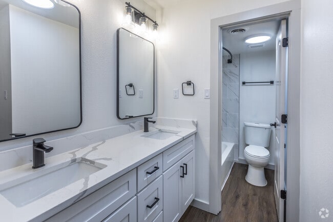 2 BR, 1.5 BA - 1400SF - 1st Bathroom - The Garden District Apartments