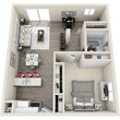 1x1 Floor Plan A Renovated