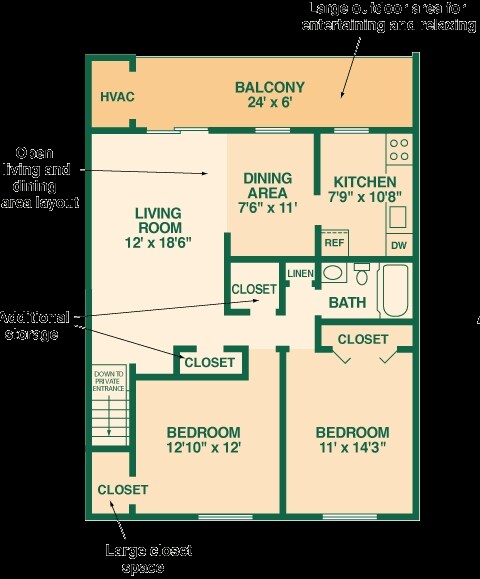 2HAB/1BA - Orangewood Apartments