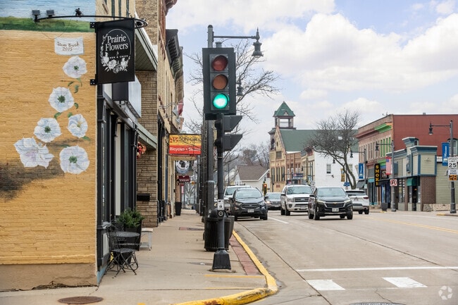 The Corner of Market St and Main St in Downtown Sun Prairie