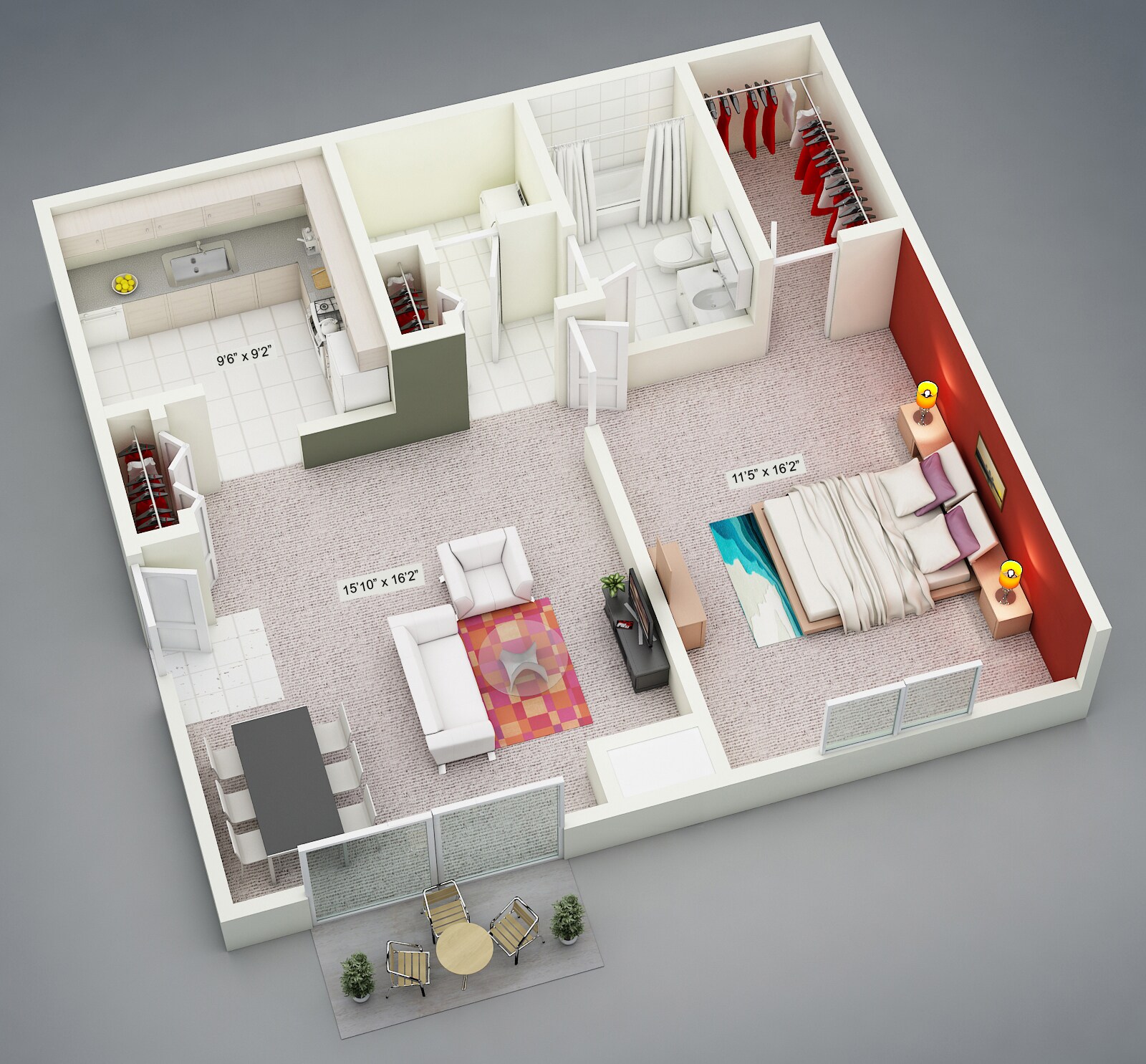Shady Lake Apartments – One Bedroom Deluxe