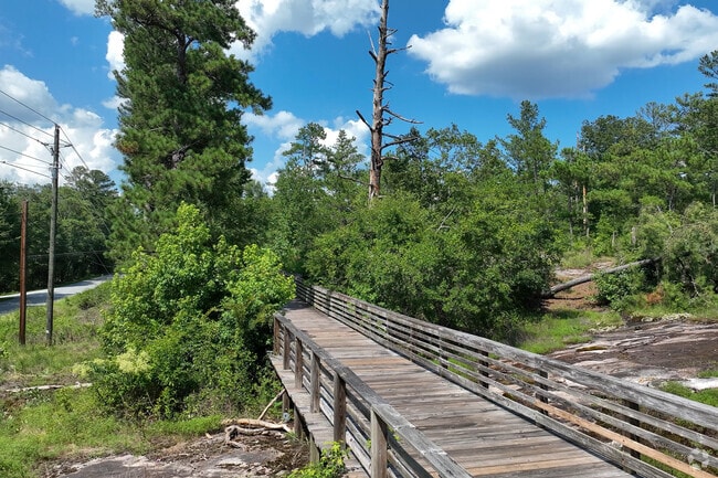 Wooden boardwalks draw in lots of visitors to Lithonia's Arabia Mountain National Heritage Area.