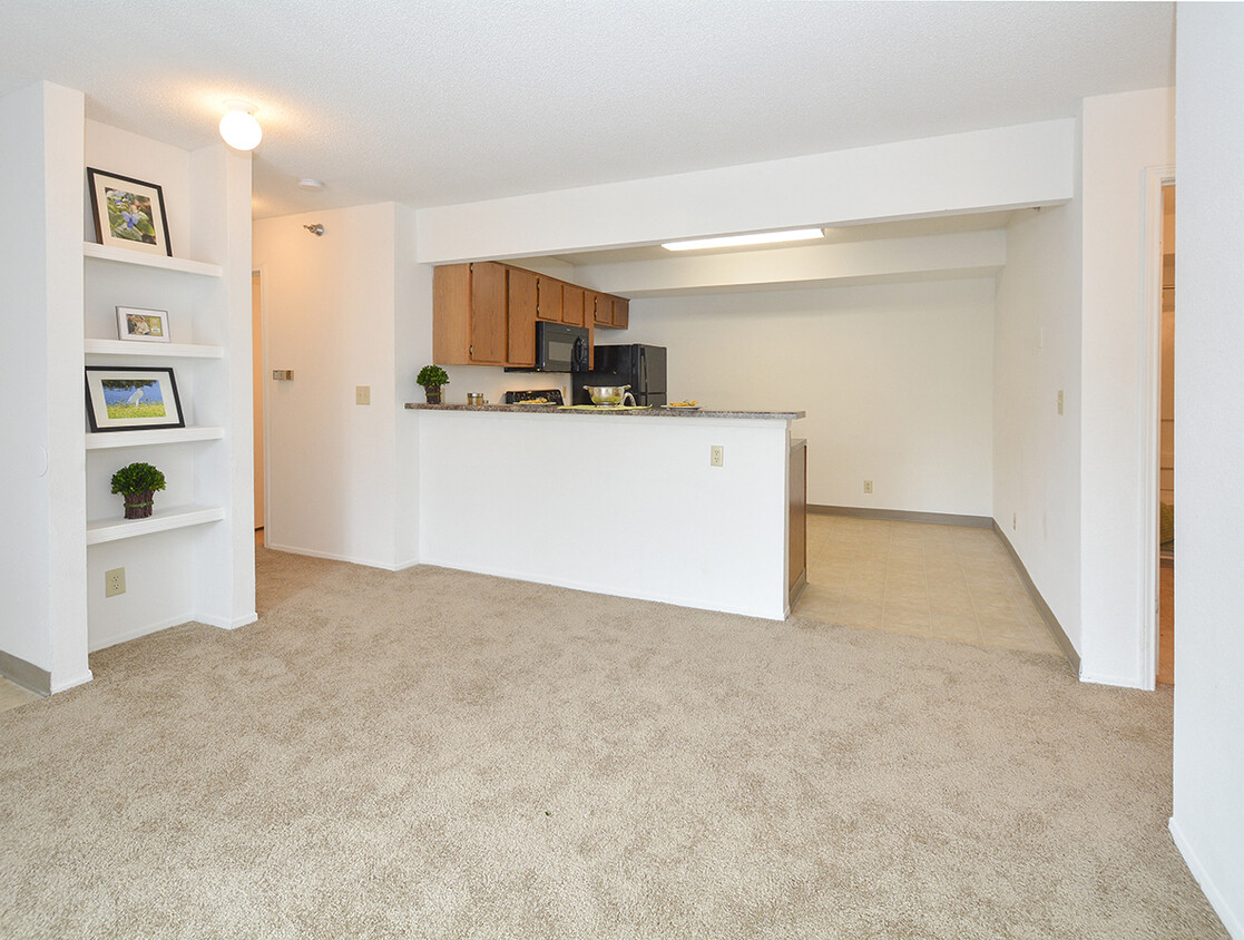 Built-In Shelves in Living Room - Park at Olathe Station