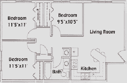 3BR/1BA - Stadium Heights Apartments