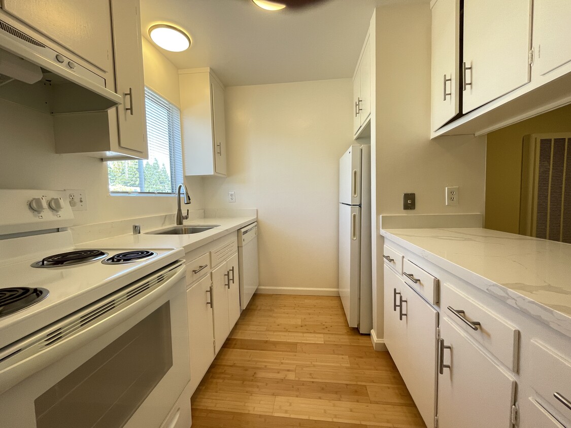 Primary Photo - Private Patio, hardwood floors throughout