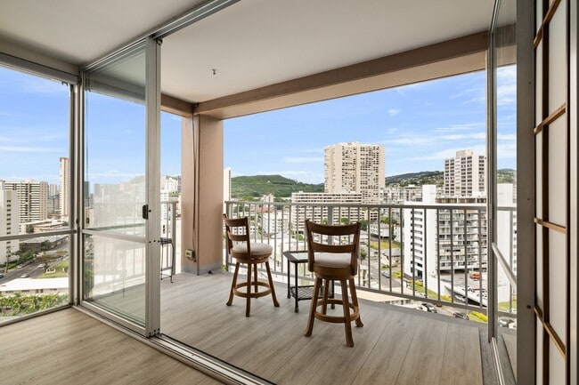 Photo - High floor, corner unit at Makiki Towers. Partially furnished, renovated 2-bedroom, 1.5 bathroom ... Apartment