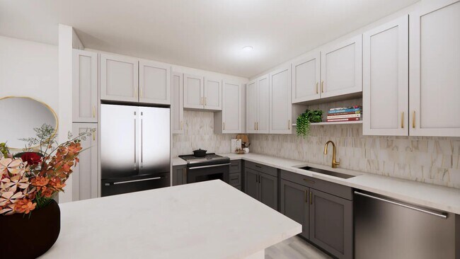 En Modera University Park, las casas de la colección premium cuentan con gabinetes de dos tonos y accesorios y acabados mejorados. - Modera University Park