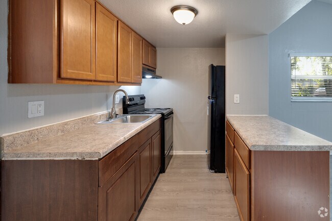 1BR, 1BA - 560SF - Kitchen - Woodside Villas Apartments