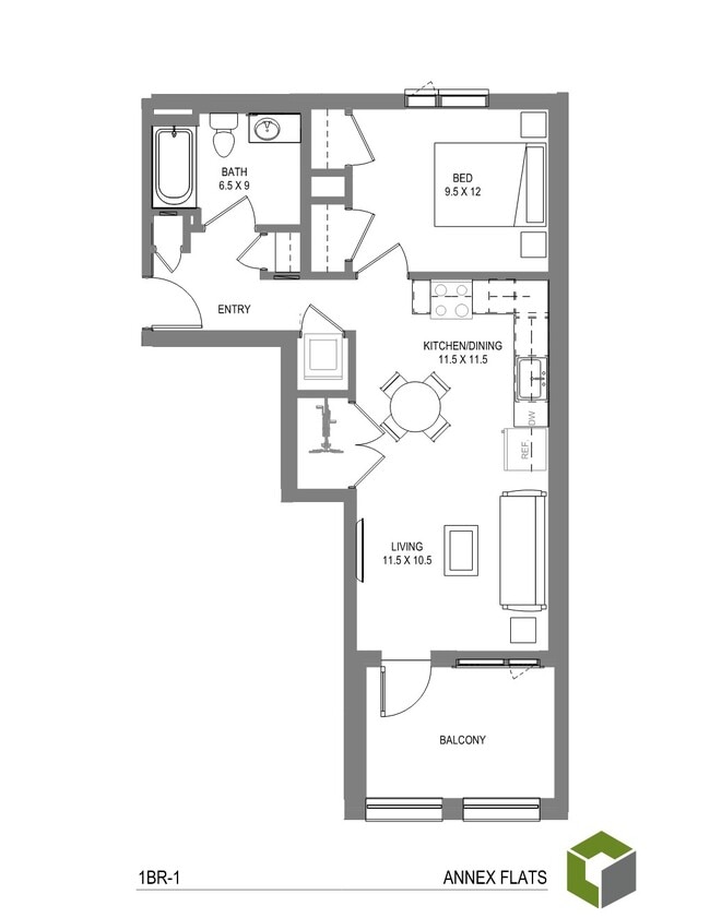 Plano de planta - Annex Flats