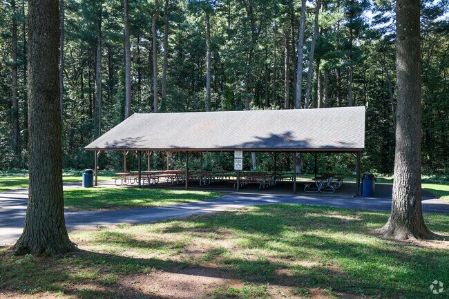 Enjoy a large get-together or a small picnic in the pavilion at Watrous Park.