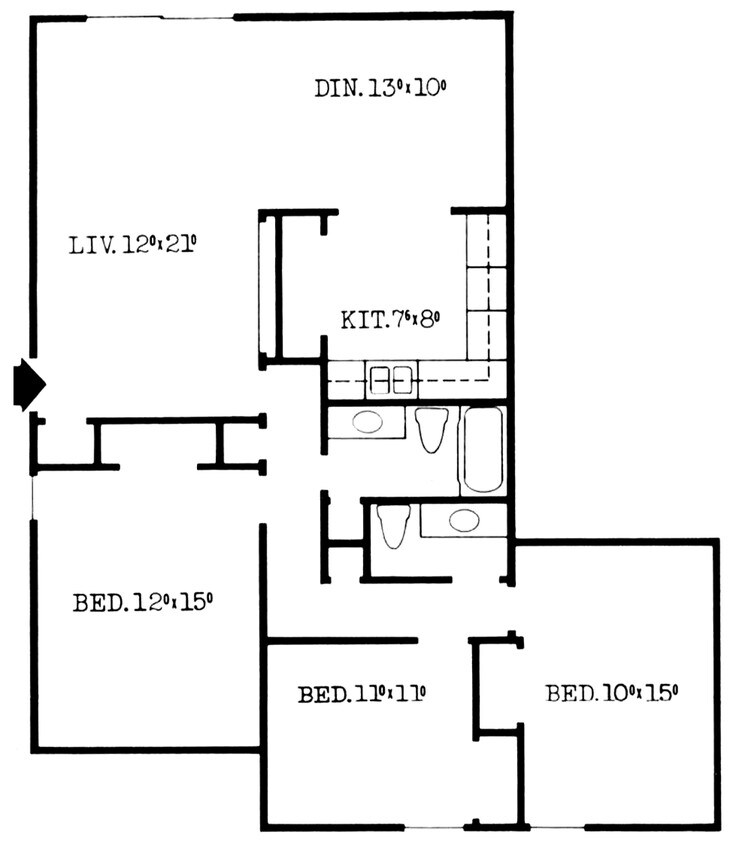 Plano de planta - Indian Lake Townhomes