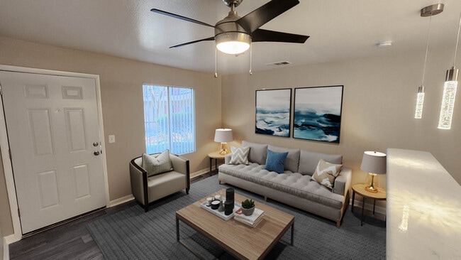 1 BR, 1 BA - Living Room - Fremont Villas