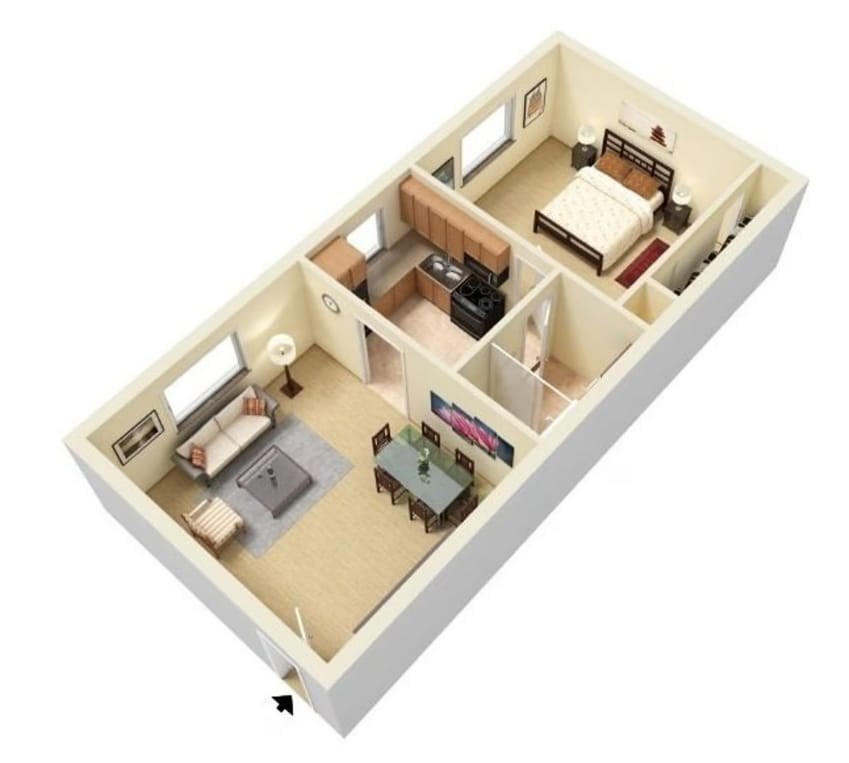 Nottingham Place Apartments – 1 Bed 1 Bath B