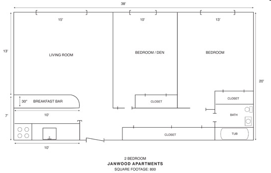 2BR/1BA - Janwood Apartments