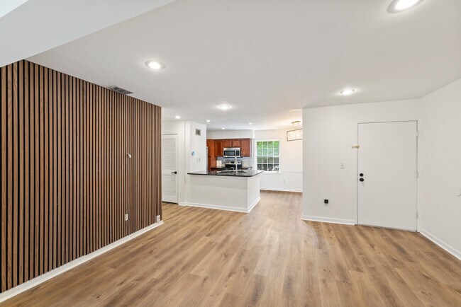 Modern Slat Wall in Living Room with TV hook-up - 128 Lablanc Way NW
