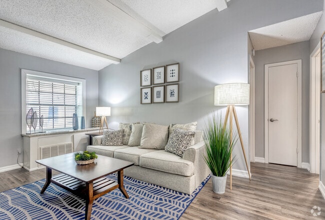 The Red Wood - 1BD/1BA - 675 SqFt - Living Room - Sherwood Oaks Apartments