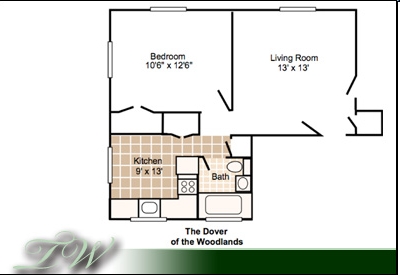 1BR/1BA - The Woodlands Apartments