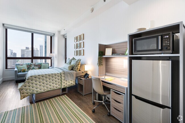 Estudio individual grande - 391 pies cuadrados - Dormitorio - Webster Apartments- ALL WOMENS HOUSING