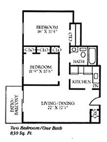 Bedford Green Apartments – 2 Bedroom 1 Bath