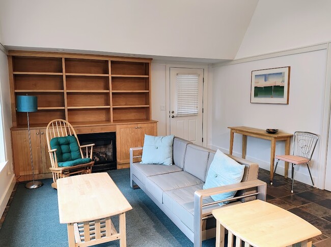 Great room is approximately 15' x 24' with build-in maple wood shelves - 411 N Geneva St