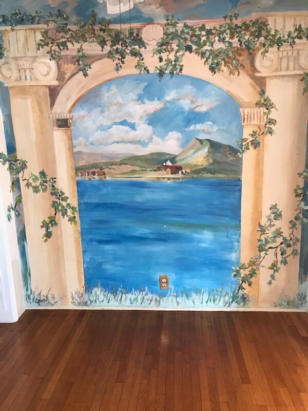 Dining room wall painting of italian scenery - 336 N Fairview St