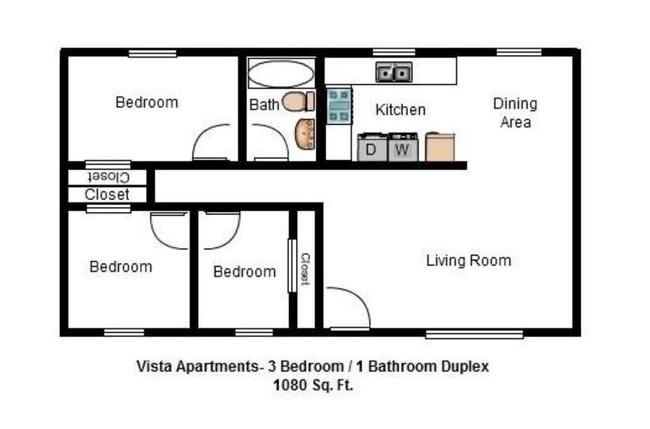 3HAB, piso - Vista Apartment Homes & Duplexes