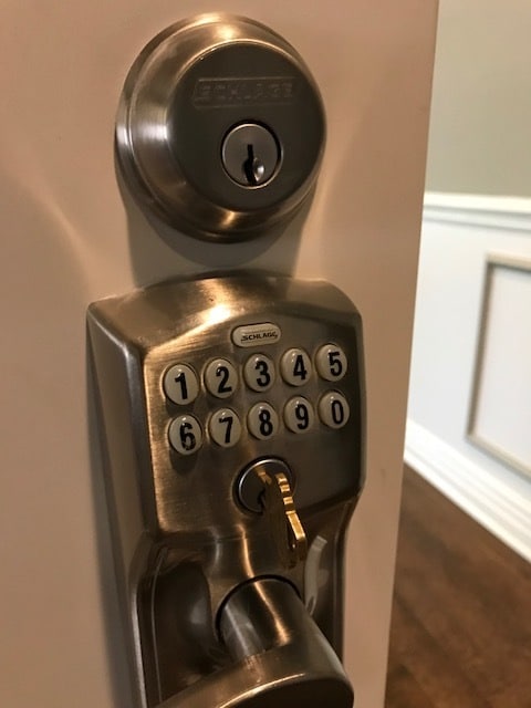 Key pad entry - 106 S Menard Ave