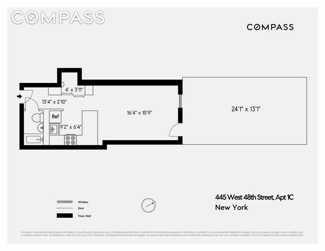 445 W 48th St Unit 1C, New York, NY 10036 Room for Rent in New York